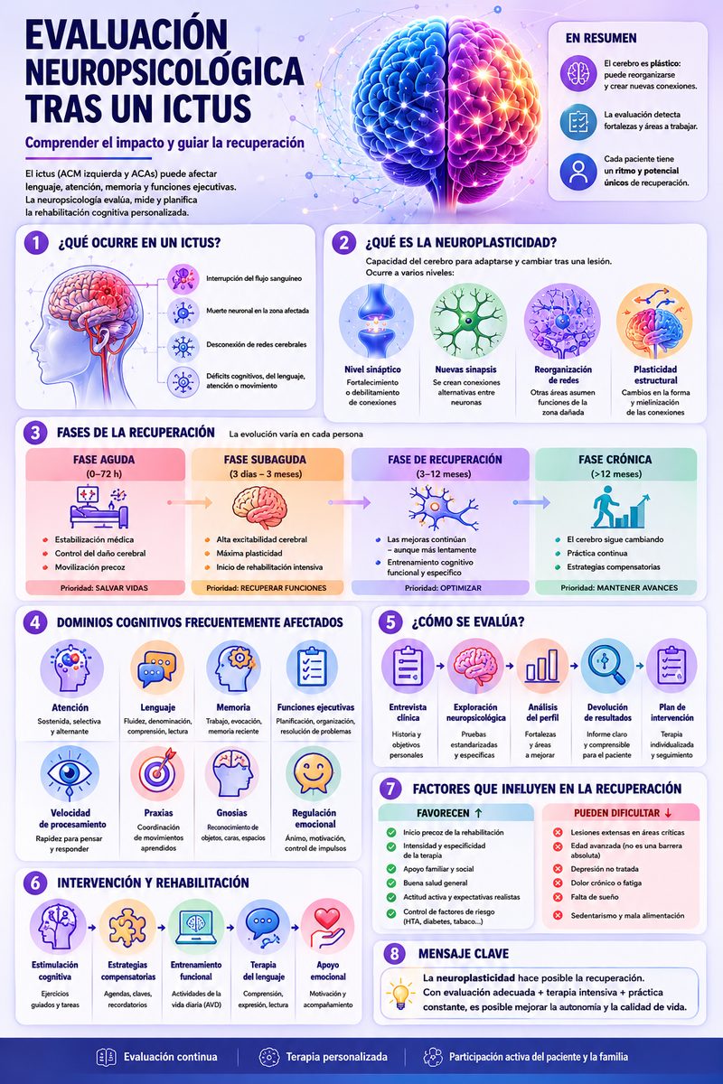 Infografía: Evaluación neuropsicológica tras un ictus