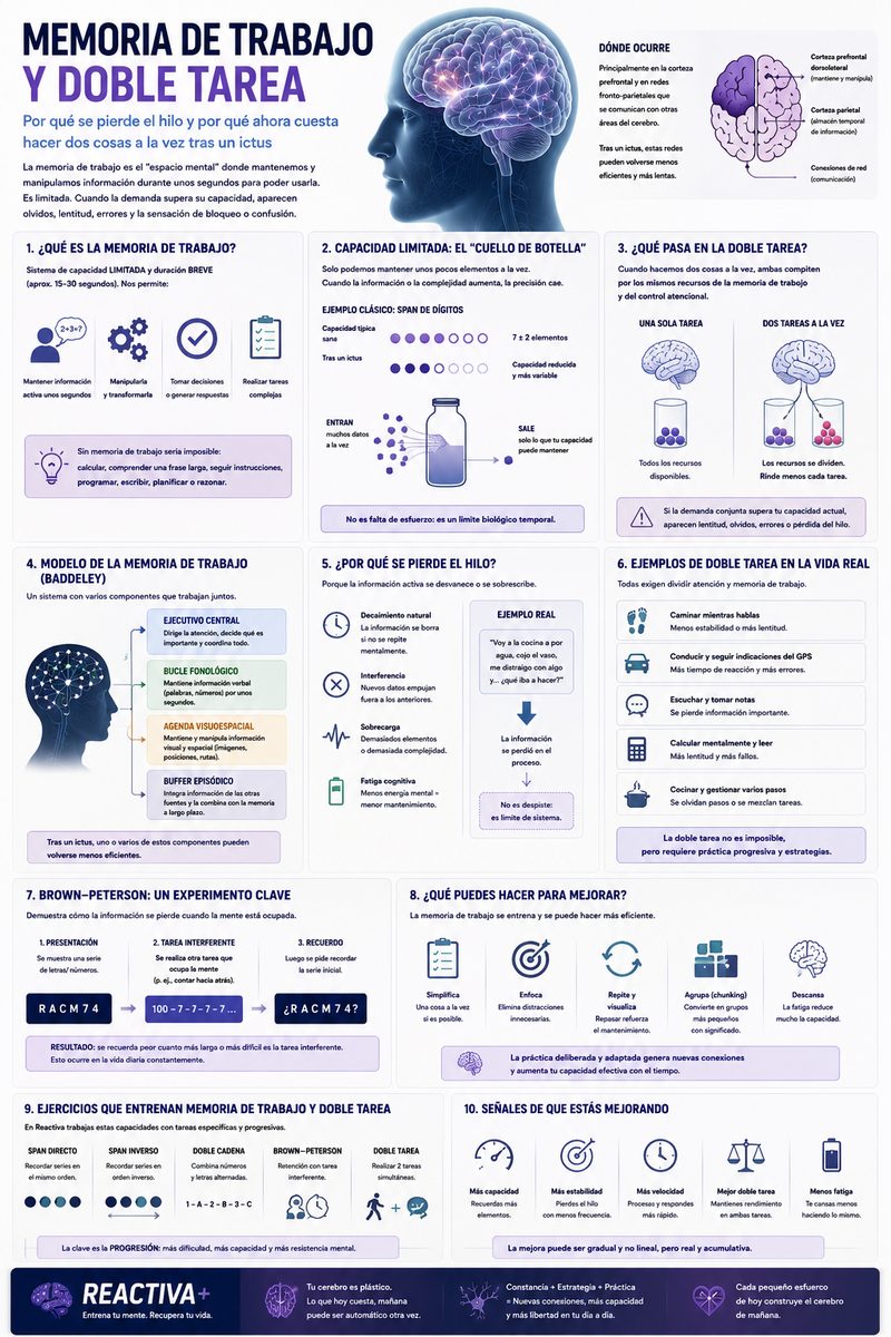 Infografía: Memoria de trabajo y doble tarea
