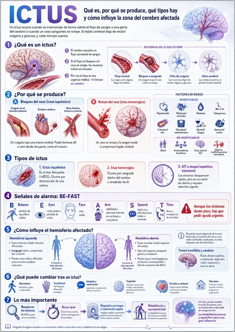Infografía: Qué es un ictus y cómo afecta