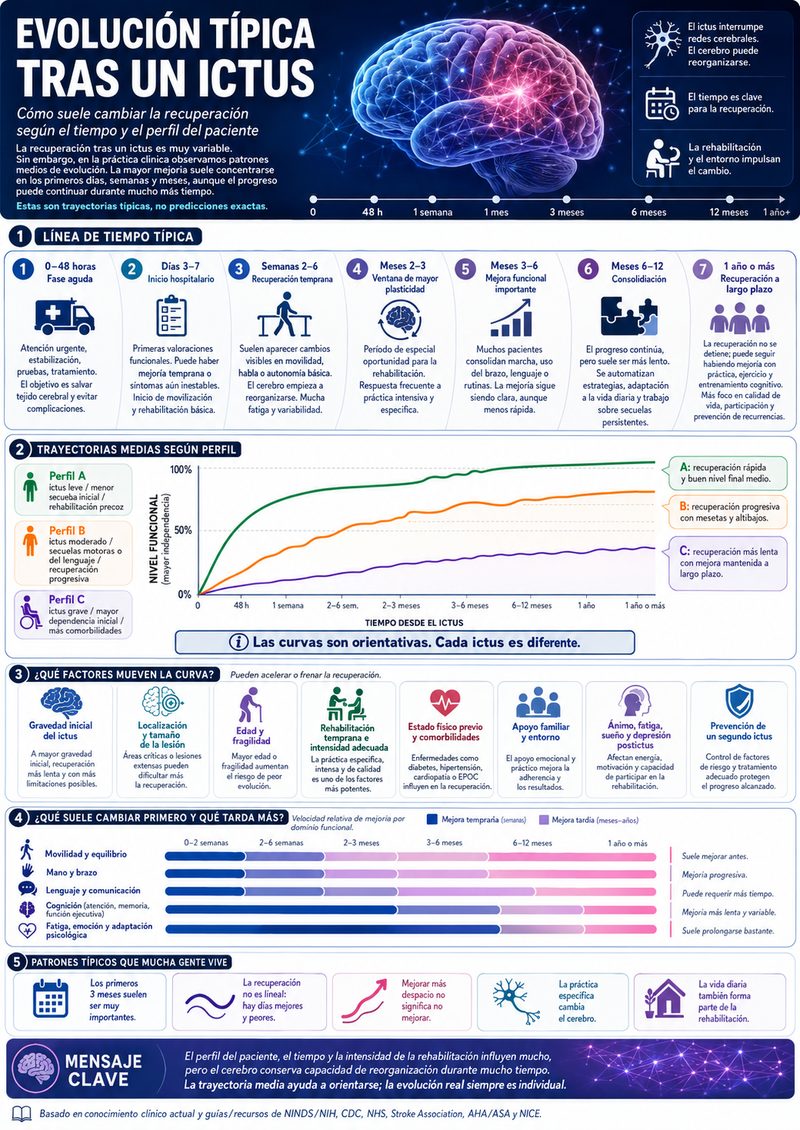 Infografía: Evolución típica tras un ictus